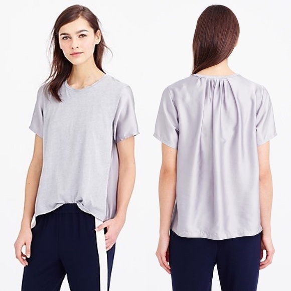 J. Crew Silky Knit Long Back Blouse Tee Shirt Top - Picture 1 of 8